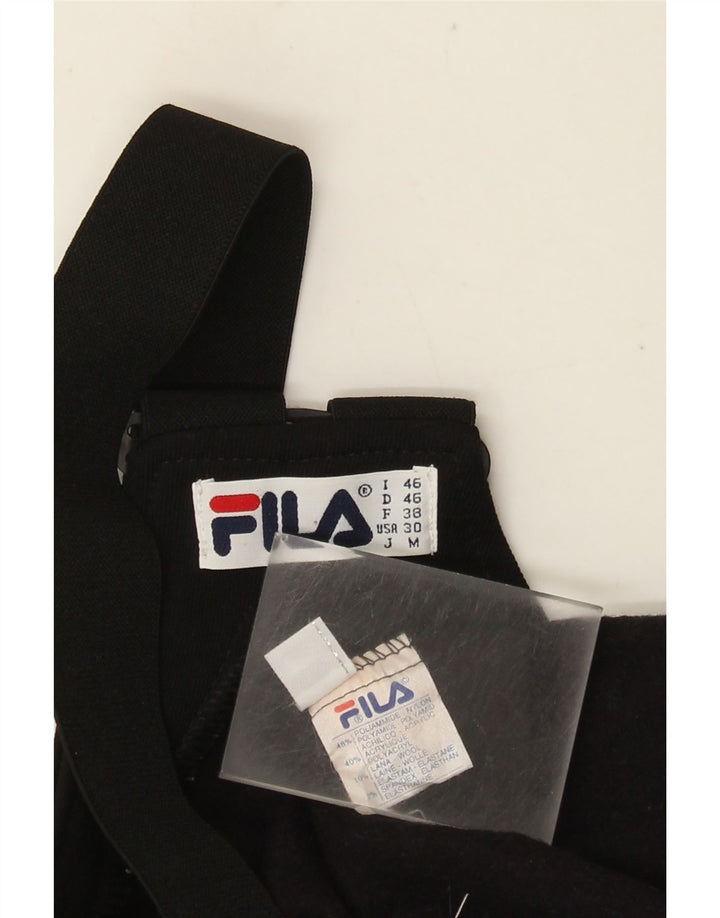 Fila Womens Graphic Dungarees Ski Trousers IT 46 Large  Black Polyamide