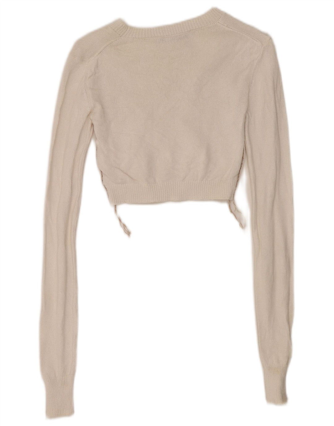 Zara Womens Crop Top Long Sleeve UK 6 XS White