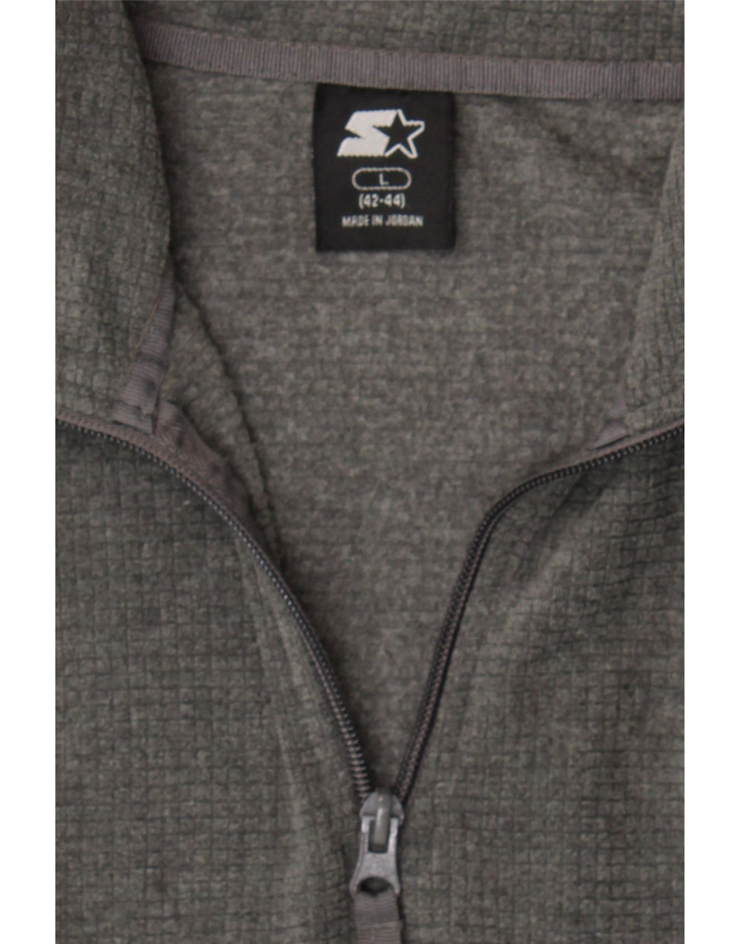 STARTER Mens Zip Neck Fleece Jumper UK 42/44 Large Grey Polyester Vintage Starter and Second-Hand Starter from Messina Hembry 