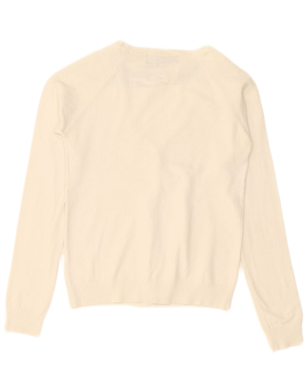 Zara Womens Cardigan Sweater UK 10 Small Off White Cotton