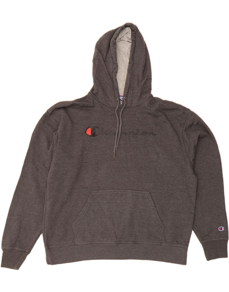 CHAMPION Mens Graphic Hoodie Jumper Large Grey Vintage Champion and Second-Hand Champion from Messina Hembry 