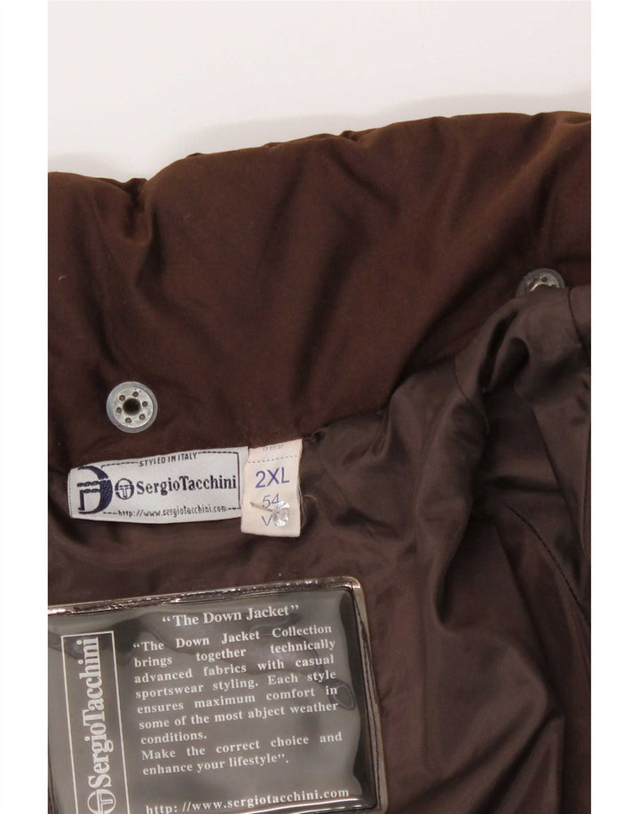 Sergio Tacchini Mens Padded Coat IT 54 2XL Brown Polychlorid