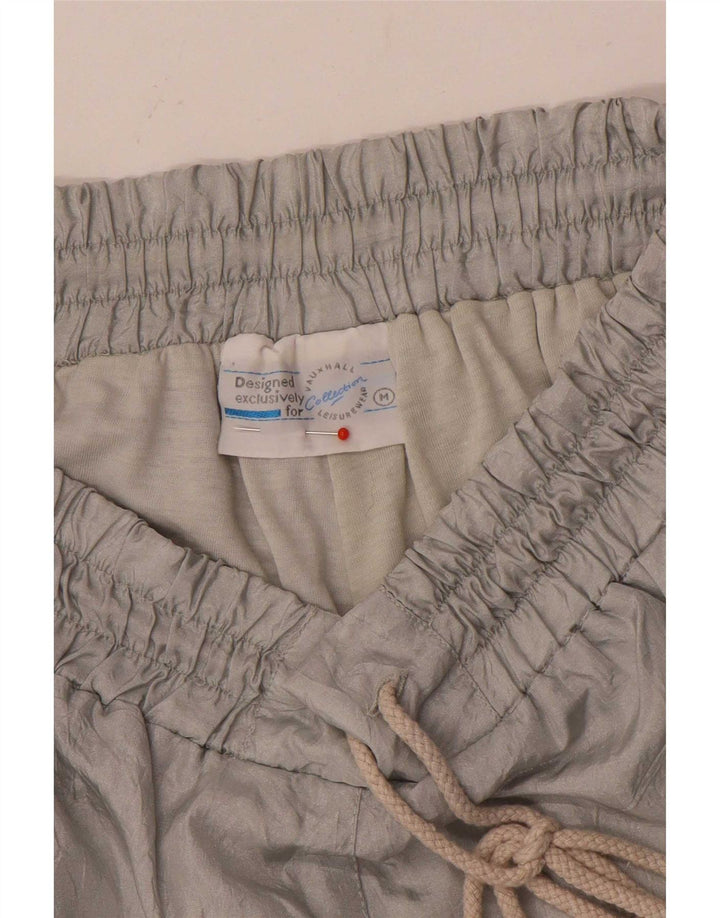 Vintage Mens Tracksuit Trousers Joggers Medium Grey Colourblock Polyamide
