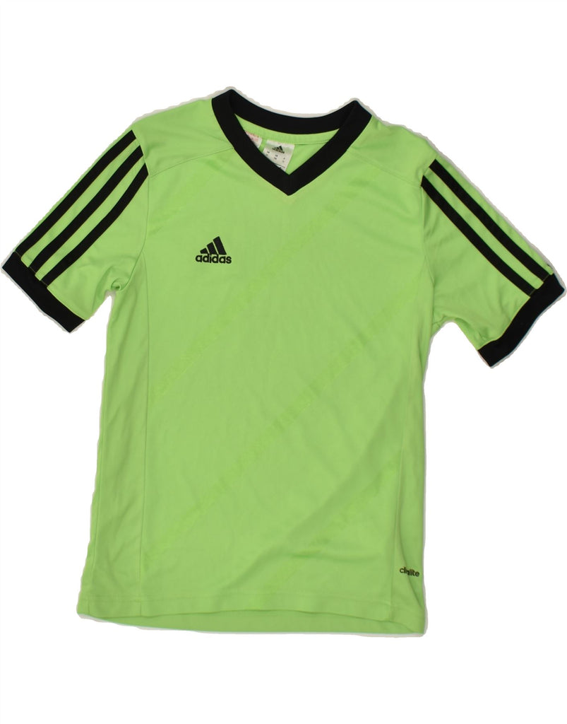 ADIDAS Boys T-Shirt Top 11-12 Years Large Green Polyester | Vintage Adidas | Thrift | Second-Hand Adidas | Used Clothing | Messina Hembry 