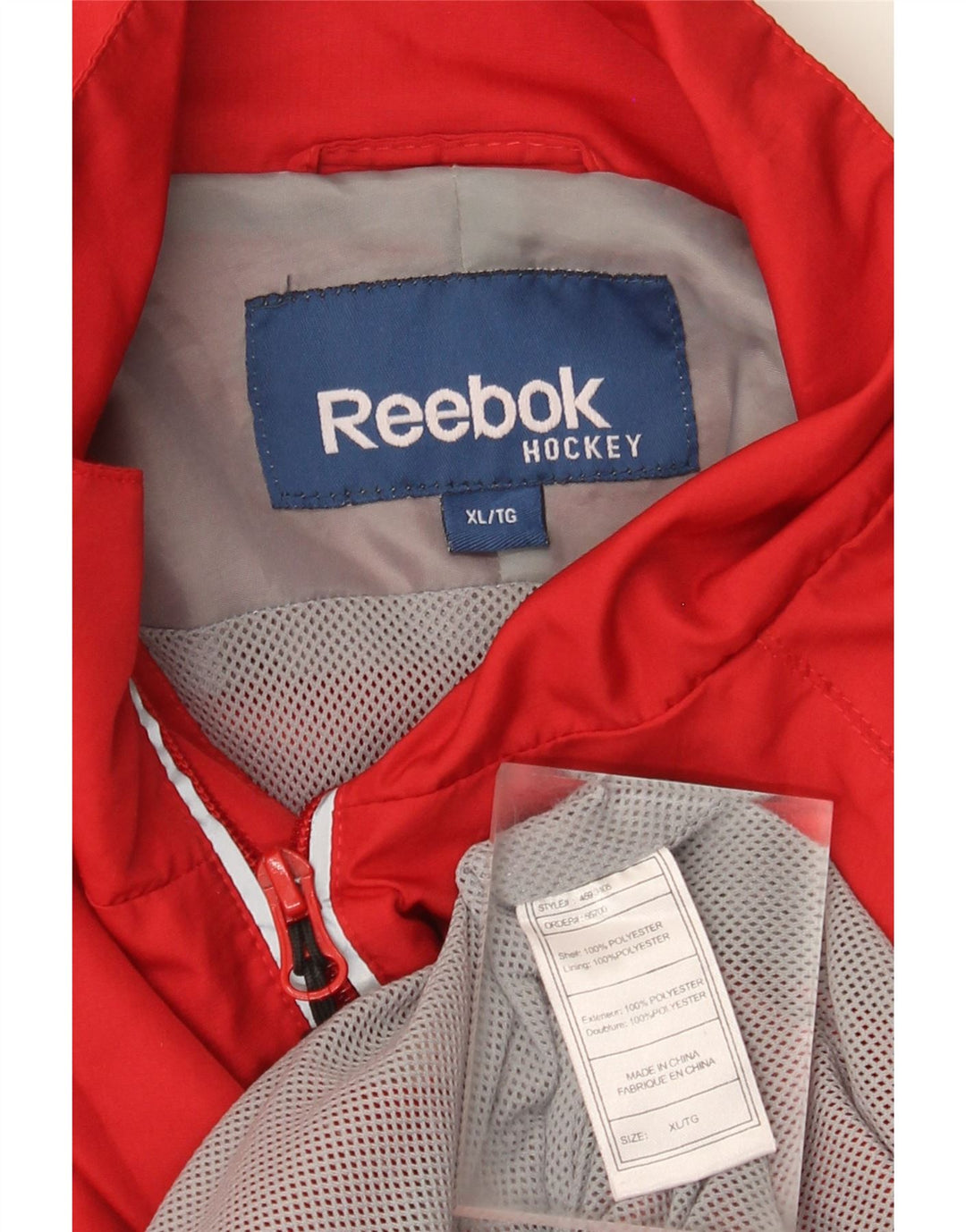 Reebok Mens Rain Jacket UK 42 XL Red Colourblock Polyester