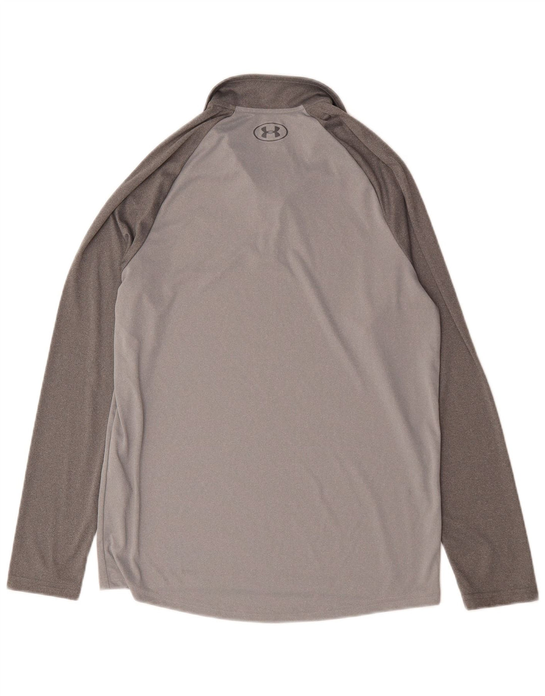 Under Armour Mens Zip Neck Top Long Sleeve Medium Grey Colourblock