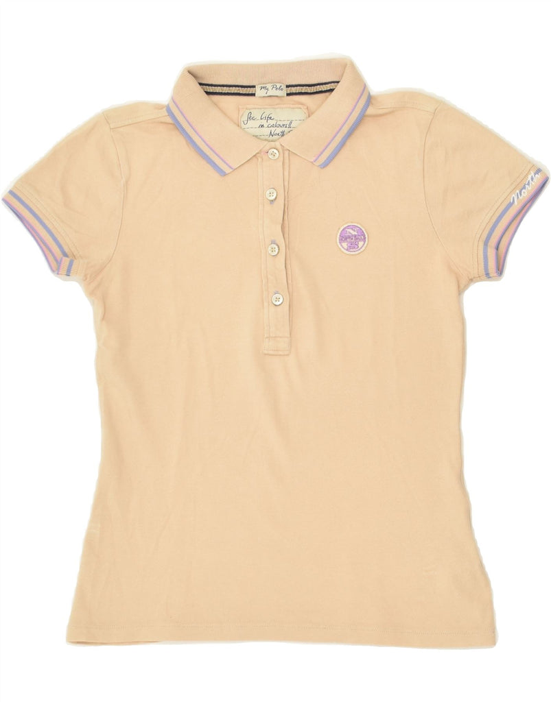 NORTH SAILS Womens Polo Shirt UK 4 XS Beige Cotton | Vintage North Sails | Thrift | Second-Hand North Sails | Used Clothing | Messina Hembry 