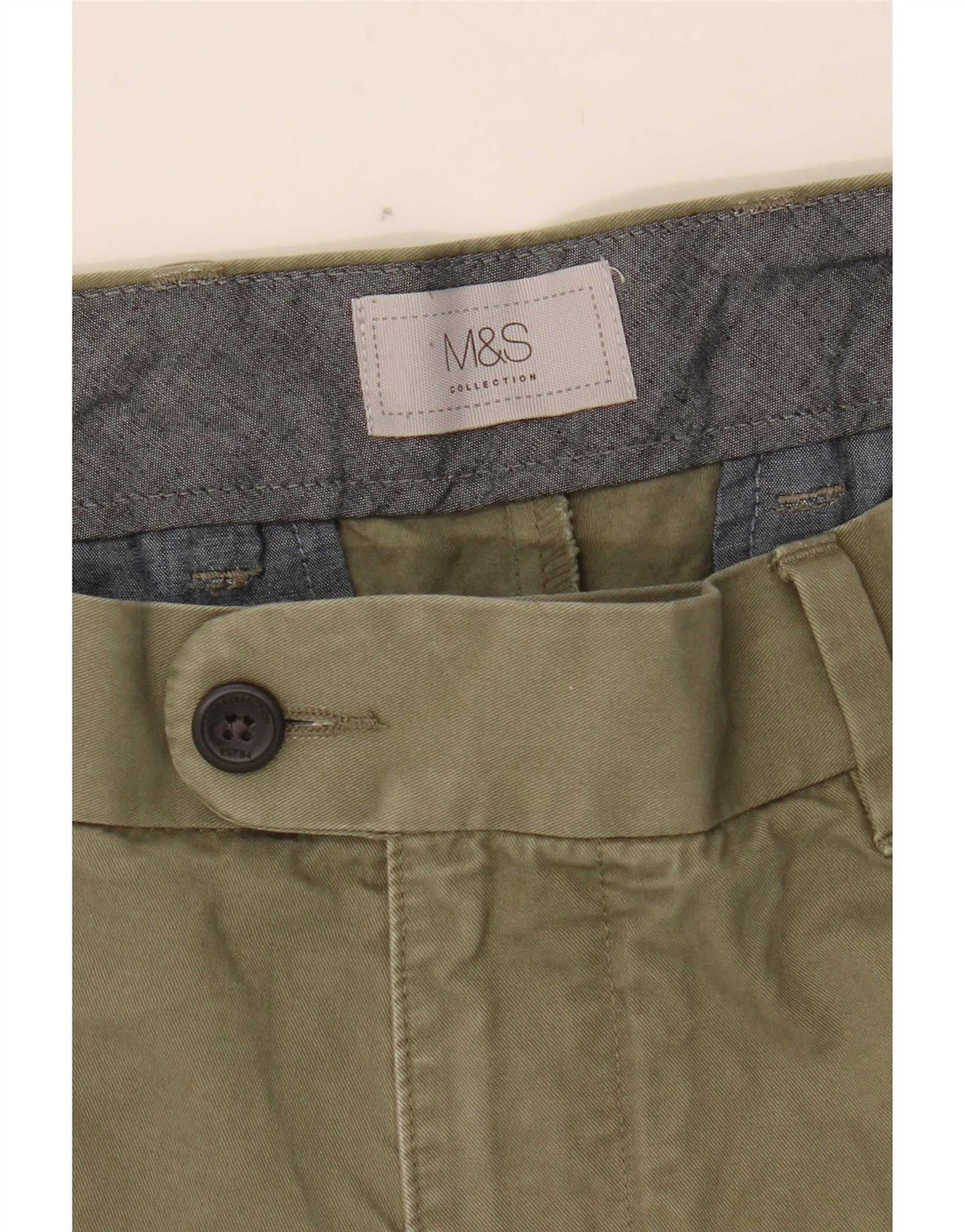 Marks & Spencer Mens Chino Shorts W38 XL Green Cotton