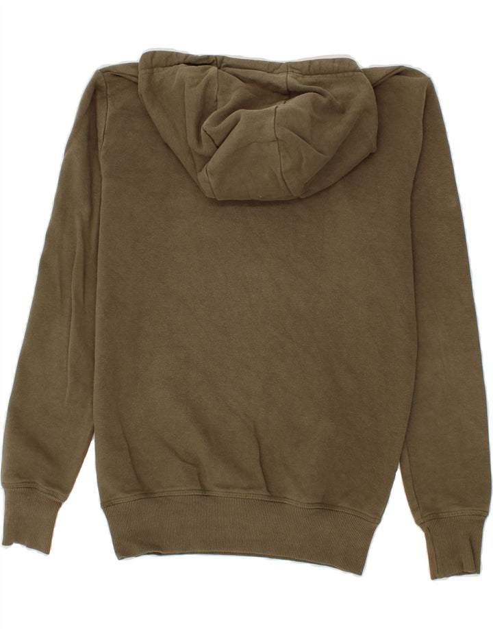 ELLESSE Womens Oversized Hoodie Jumper UK 2 2XS Khaki Vintage Ellesse and Second-Hand Ellesse from Messina Hembry 