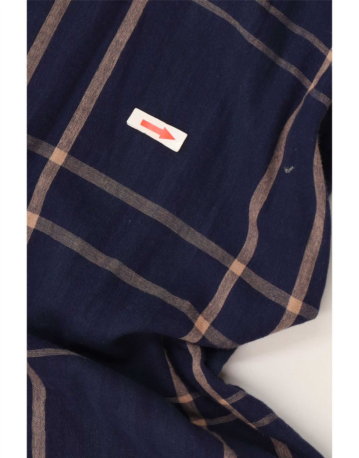Fat Face Womens Shirt UK 14 Large Navy Blue Check Cotton