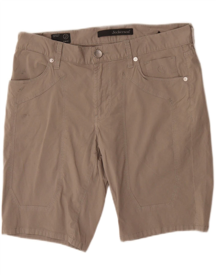 JECKERSON Mens Slim Fit Casual Shorts W30 Medium Grey Cotton Vintage Jeckerson and Second-Hand Jeckerson from Messina Hembry 