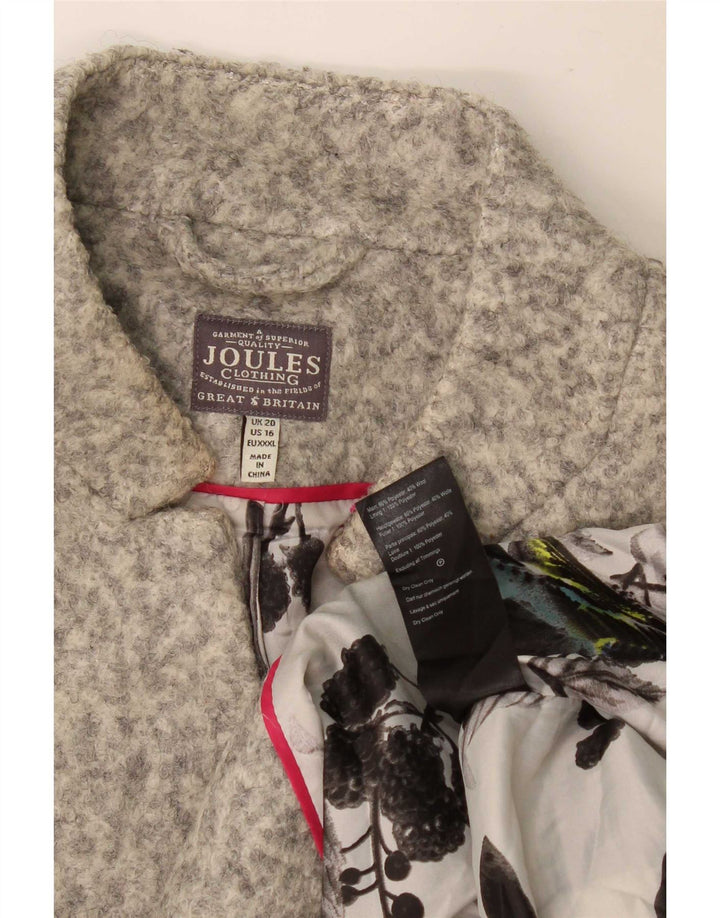 Joules Womens Overcoat UK 20 2XL Grey Flecked Polyester
