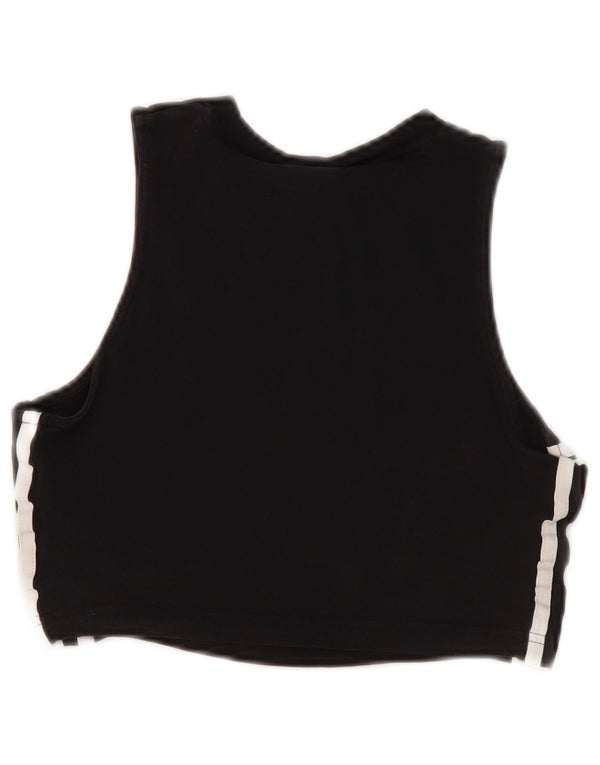 Adidas Womens Graphic Vest Top UK 10 Small Black Cotton