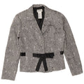 Perceptions Womens 2 Button Blazer Jacket UK 8 Small Grey Floral Rayon