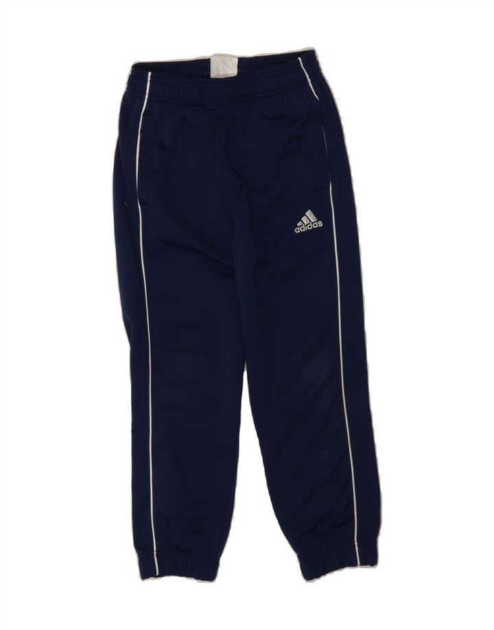 ADIDAS Boys Tracksuit Trousers Joggers 7-8 Years  Navy Blue Polyester Vintage Adidas and Second-Hand Adidas from Messina Hembry 