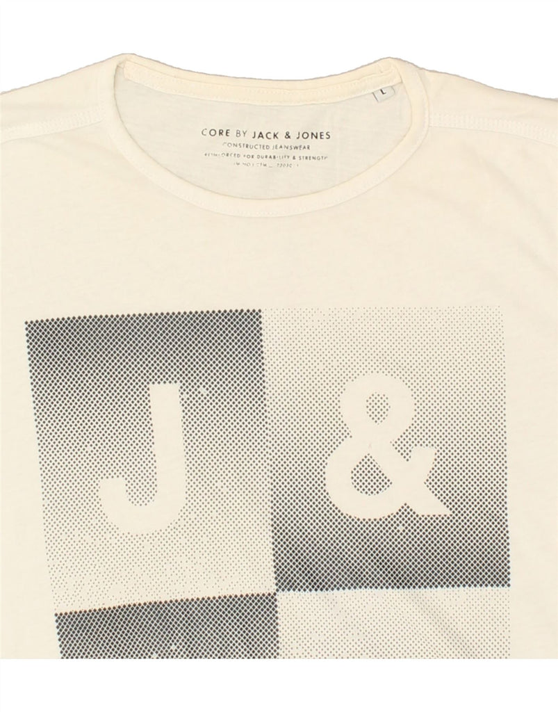 JACK & JONES Womens Graphic T-Shirt Top UK 16 Large White Cotton | Vintage Jack & Jones | Thrift | Second-Hand Jack & Jones | Used Clothing | Messina Hembry 