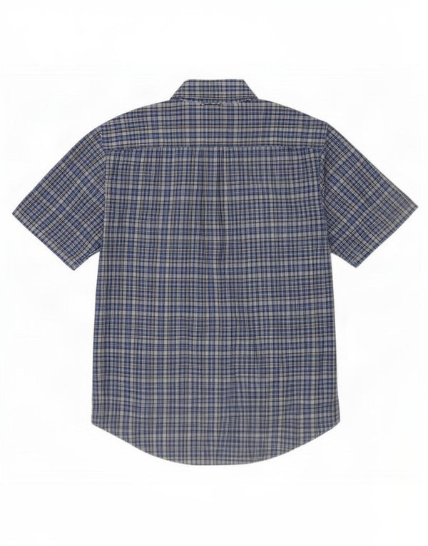 Tommy Hilfiger Mens Short Sleeve Shirt Large Blue Check Cotton