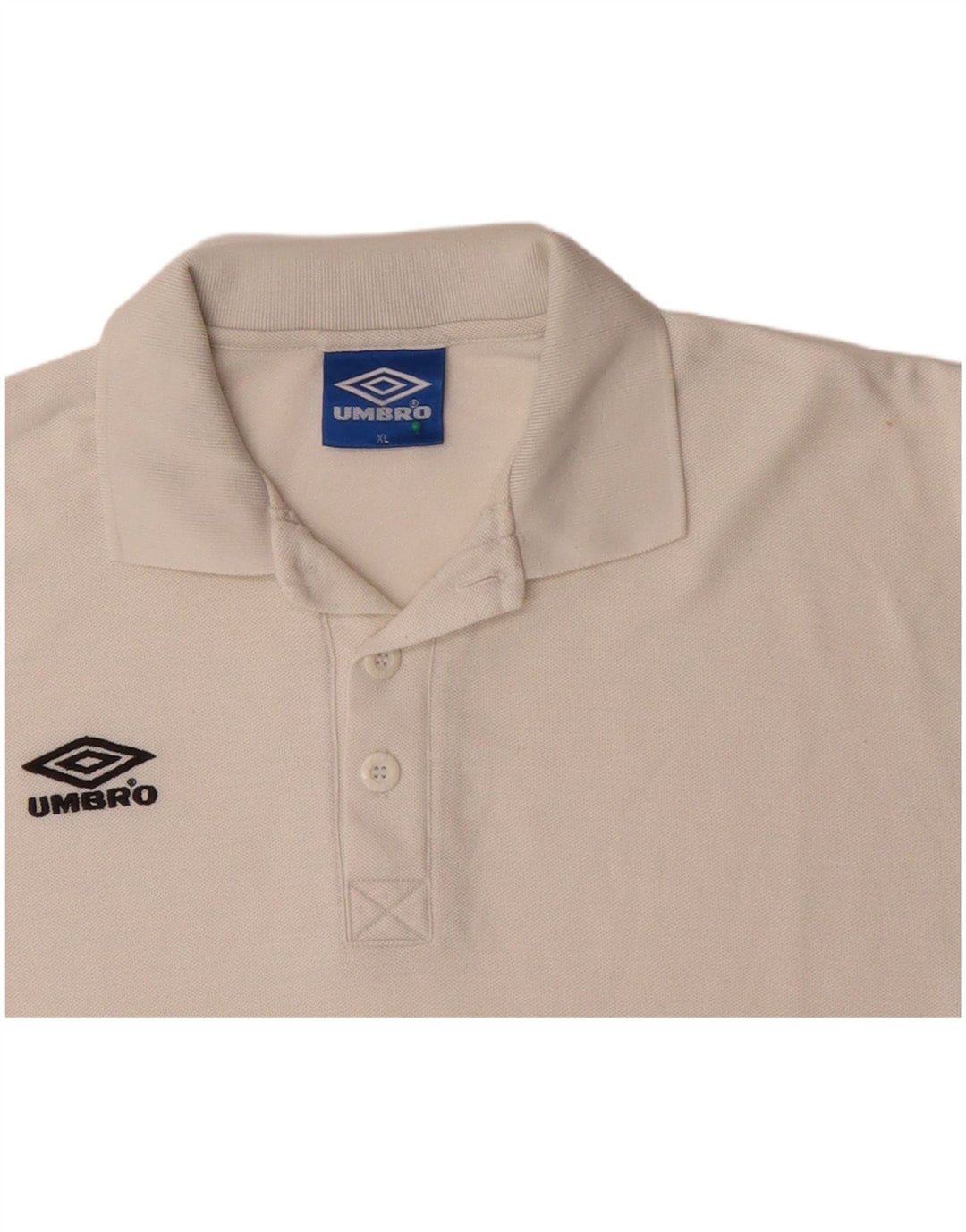 UMBRO Mens Polo Shirt XL White Cotton