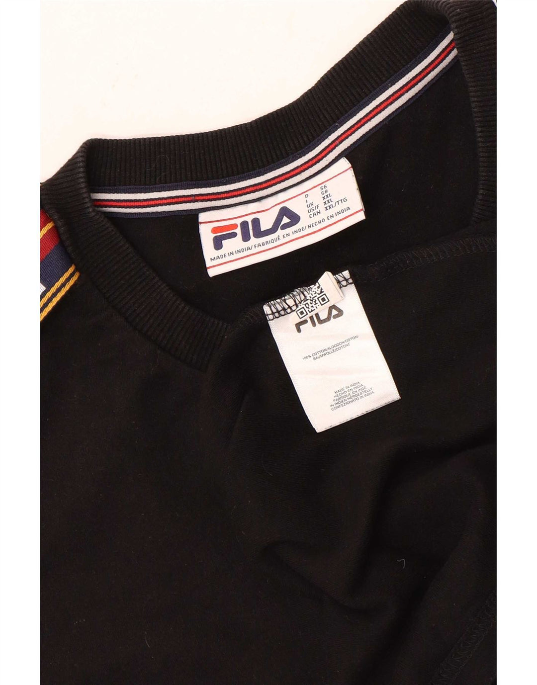 Fila Mens Graphic T-Shirt Top 2XL Black Cotton
