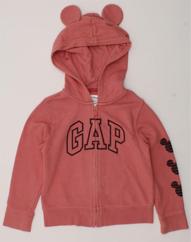 GAP Girls Disney Graphic Zip Hoodie Sweater 4-5 Years Pink Cotton | Vintage Gap | Thrift | Second-Hand Gap | Used Clothing | Messina Hembry 