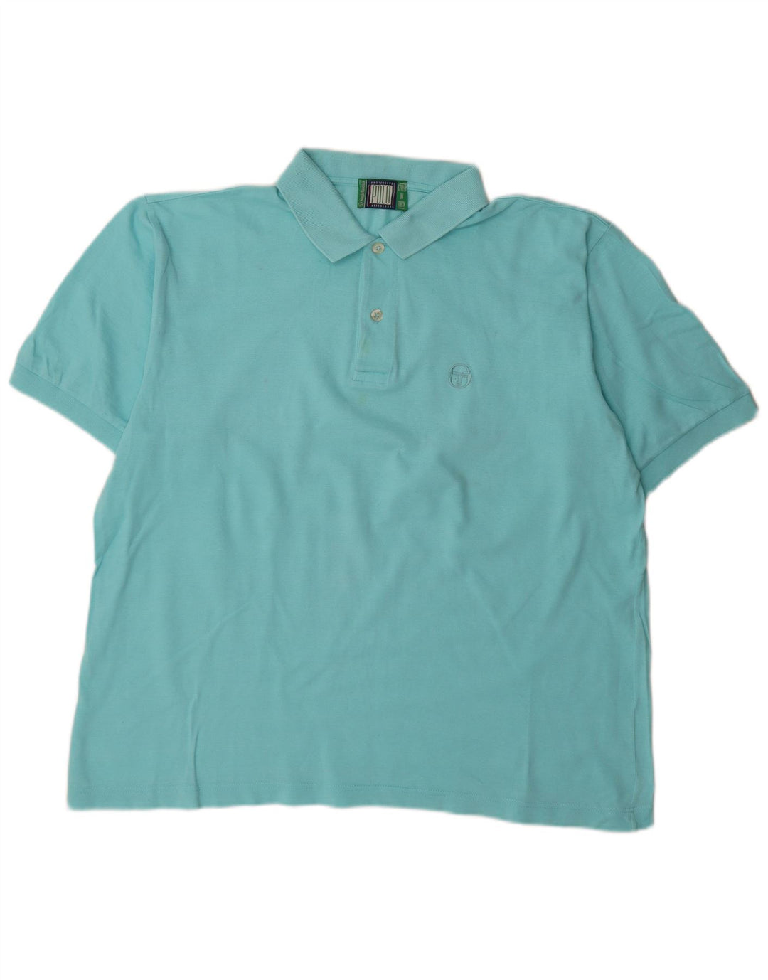 Sergio Tacchini Mens Polo Shirt XL Turquoise Cotton