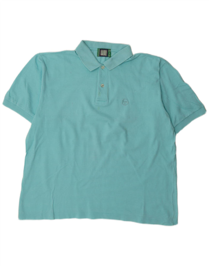 Sergio Tacchini Mens Polo Shirt XL Turquoise Cotton
