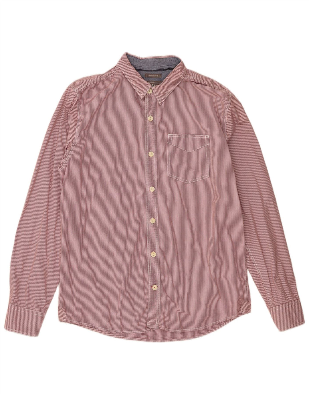 Fat Face Mens Classic Fit Shirt Medium Red Pinstripe Cotton