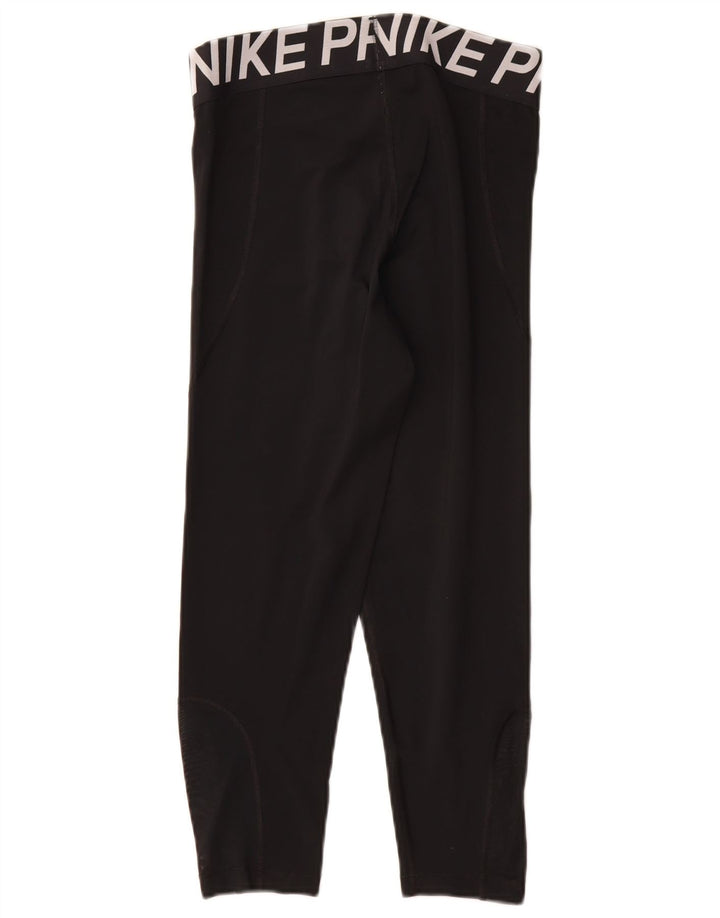 Nike Womens Graphic Capri Leggings UK 12 Medium Black Polyester