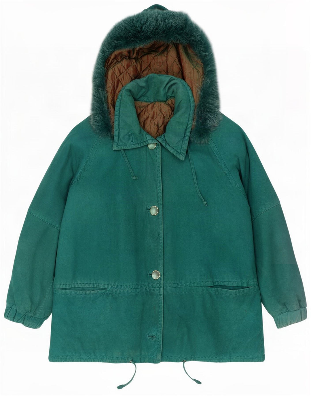 Vintage Womens Oversized Hooded Windbreaker Jacket IT 44 Medium Green