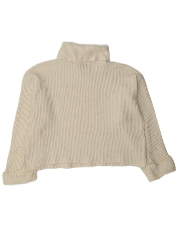 Marks & Spencer Womens Crop Roll Neck Jumper Sweater UK 18 XL Off White