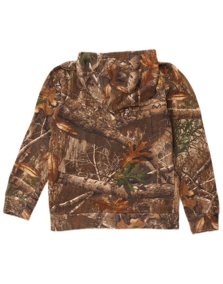 MAGELLAN Boys Hoodie Jumper 11-12 Years Medium Brown Camouflage