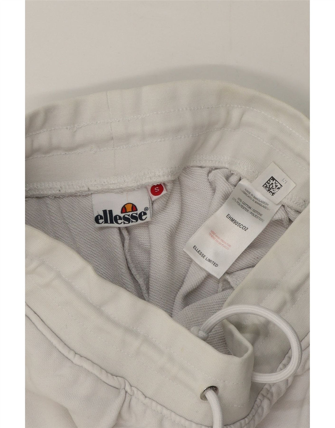 Ellesse Mens Graphic Tracksuit Trousers Joggers Small  White Cotton