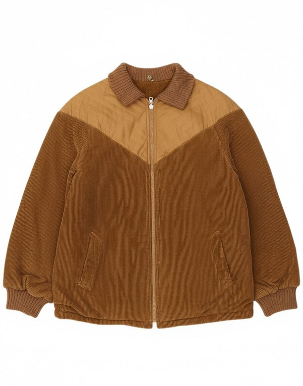 Vintage Womens Reversible Corduroy Jacket UK 12 Medium Brown Colourblock