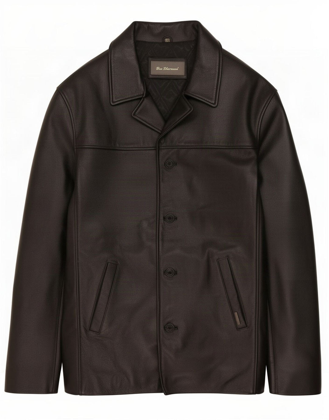 Ben Sherman Mens Leather Jacket UK 40 Large Black