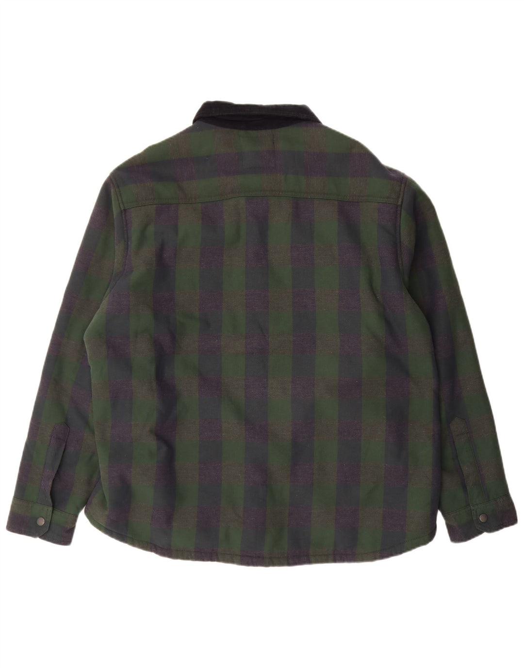 Marks & Spencer Mens Overshirt Sherpa Flannel Shirt XL Green Polyester