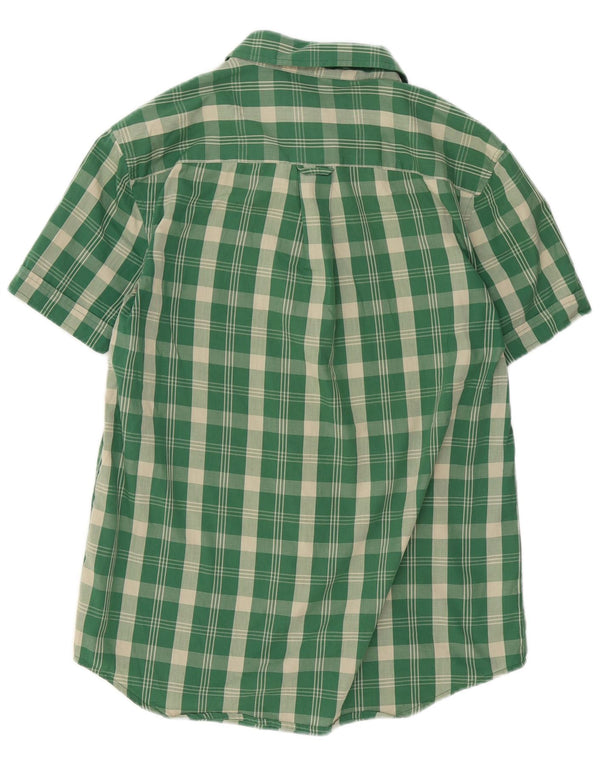 Penguin Mens Heritage Short Sleeve Slim Fit Shirt Medium Green Check Cotton