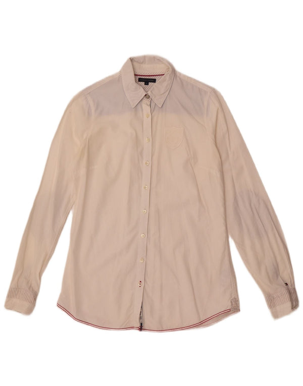 Tommy Hilfiger Womens Shirt US 4 Small White Colourblock Cotton
