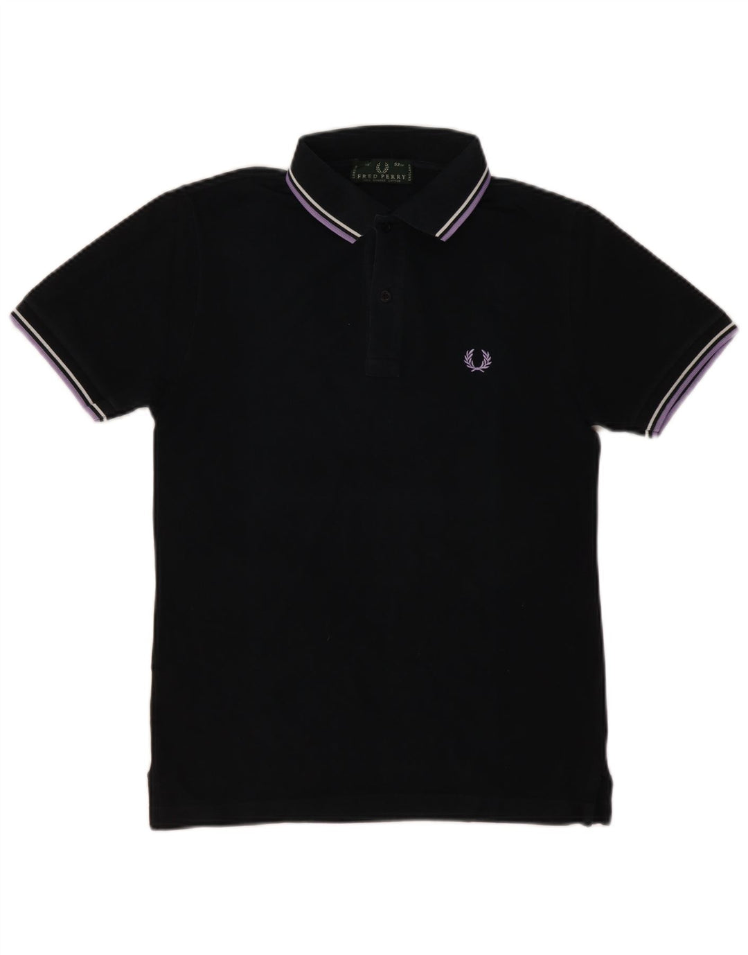 FRED PERRY Mens Polo Shirt Small Black Cotton