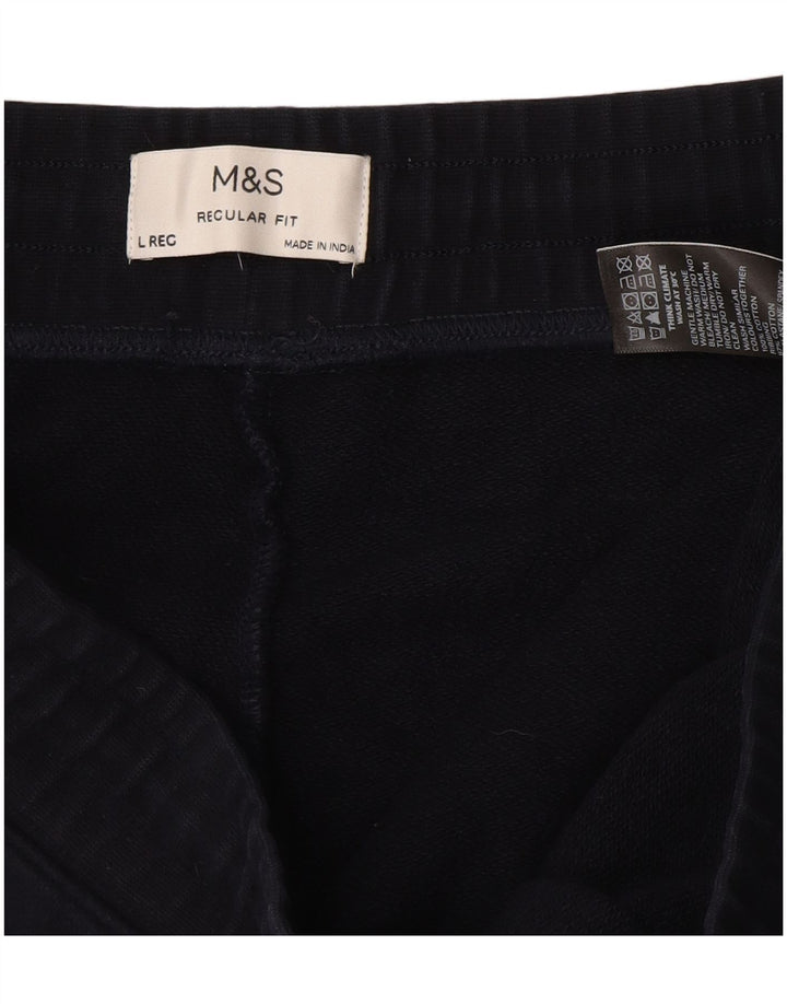 Marks & Spencer Mens Regular Fit Tracksuit Trousers Joggers Large Navy Blue
