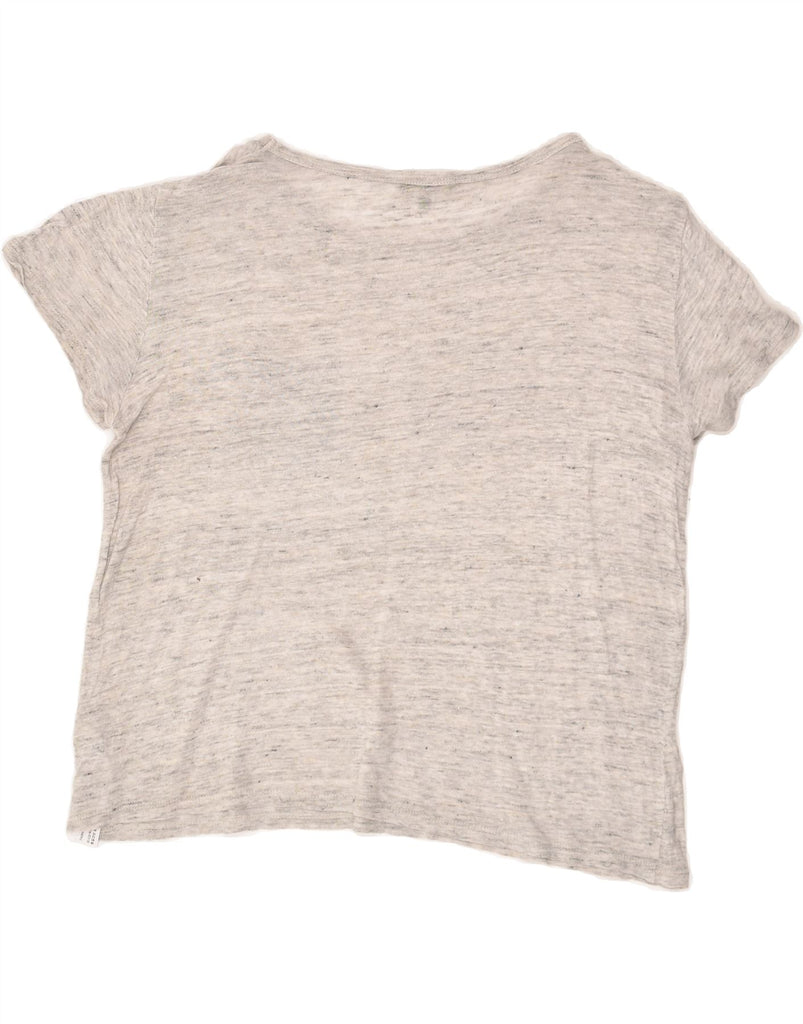 MASSIMO DUTTI Womens Oversized T-Shirt Top UK 6 XS Grey Flecked Linen | Vintage Massimo Dutti | Thrift | Second-Hand Massimo Dutti | Used Clothing | Messina Hembry 