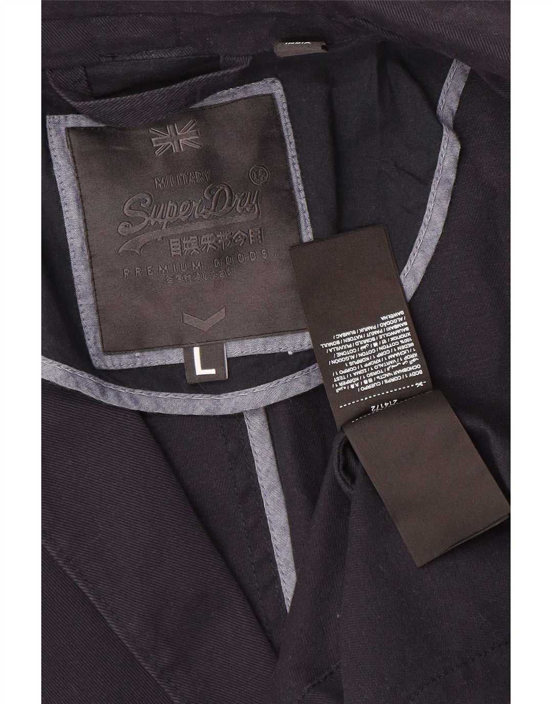 Superdry Mens 2 Button Blazer Jacket UK 40 Large Navy Blue Cotton