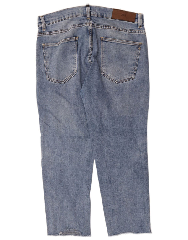 Zara Mens Cropped Jeans Large W32 L24 Blue