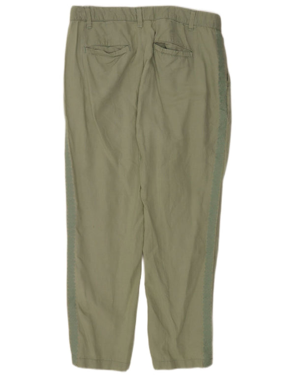 Gap Womens Girlfriend Regular Chino Trousers EU 44 XL W34 L27 Green Linen