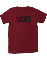 VANS Mens Classic Fit Graphic T-Shirt Top Small Burgundy Cotton