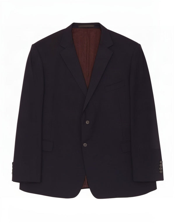 Marks & Spencer Mens 2 Button Blazer Jacket UK 52 3XL Navy Blue Wool