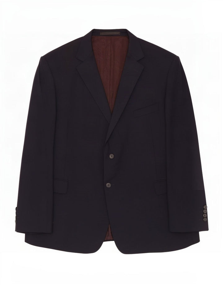 Marks & Spencer Mens 2 Button Blazer Jacket UK 52 3XL Navy Blue Wool