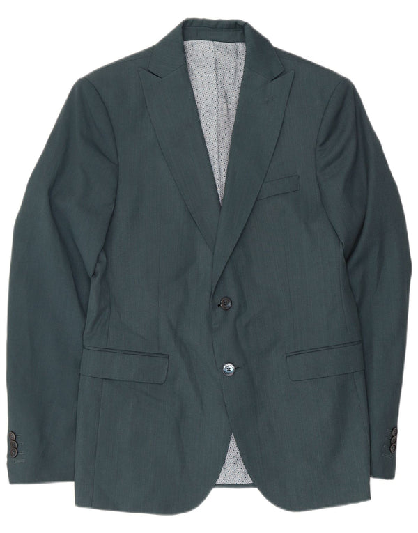 Zara Mens 2 Button Blazer Jacket UK 36 Small Green
