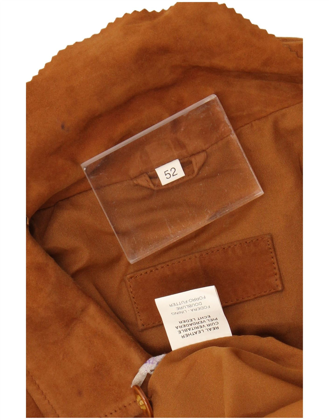 VINTAGE Mens Suede Jacket IT 52 XL Beige Leather