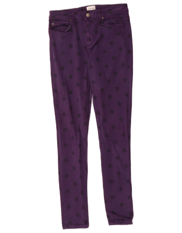 White Stuff Womens Skinny Jeans UK 8 Small W28 L29 Purple Spotted Cotton