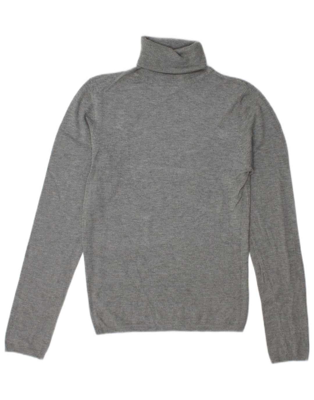 Zara Womens Roll Neck Jumper Sweater UK 10 Small Grey Rayon